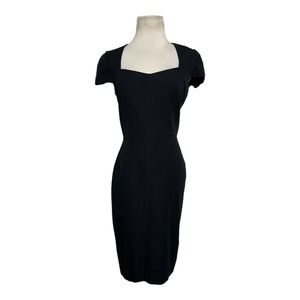 Banana Republic black cap sleeves sheath dress size 4 fits like size 2